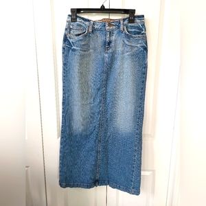Denim Maxi‎ Skirt size 3/4 Hint Brand 2000s y2k vintage style straight